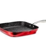 Asador de aluminio forjado Vier Serie Red 28x28cm con antiadherente Quantanium de Titanio y Full Induction - GarHome.