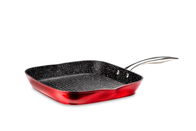 Asador de aluminio forjado Vier Serie Red 28x28cm con antiadherente Quantanium de Titanio y Full Induction - GarHome.