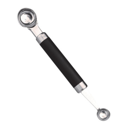 Vaciador doble LifeStyle de acero inoxidable con dos tamaños para bolitas de fruta y verdura y decoración de platos - GarHome.