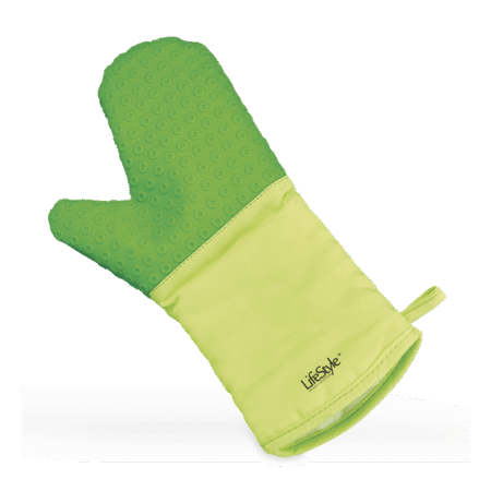 Guante de horno mixto LifeStyle con palma de silicona antideslizante y protección textil para brazo resistente al calor - GarHome.