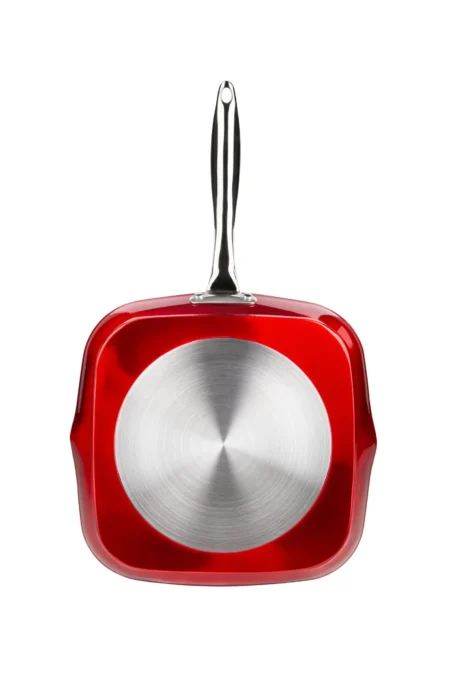 Asador de aluminio forjado Vier Serie Red 28x28cm con antiadherente Quantanium de Titanio y Full Induction - GarHome.