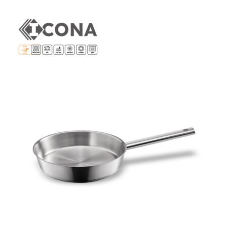 Sartenes Metaltex Icona de acero inoxidable profesional aptas para horno e inducción medidas 20-24-28cm y lote ahorro - GarHome.