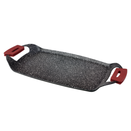 Plancha lisa de aluminio forjado LifeStyle especial inducción antiadherente medidas 36x22cm y 46x25cm - GarHome.