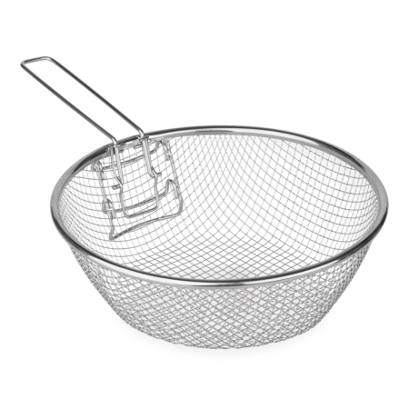 Cestillo freidor de acero inoxidable LifeStyle con asa plegable medidas 22-24-26cm - GarHome