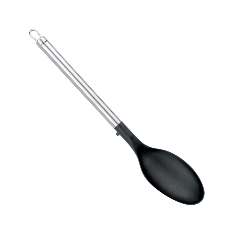 Juego de utensilios de nylon lifestyle Maroño de nylon y acero inoxidable compuesto por paleta, espumadera, espátula, cucharón, cazo y cuchara espagueti