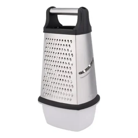 Rallador 4 Caras Multiuso de Acero Inoxidable con Recipiente Contenedor y Tapa