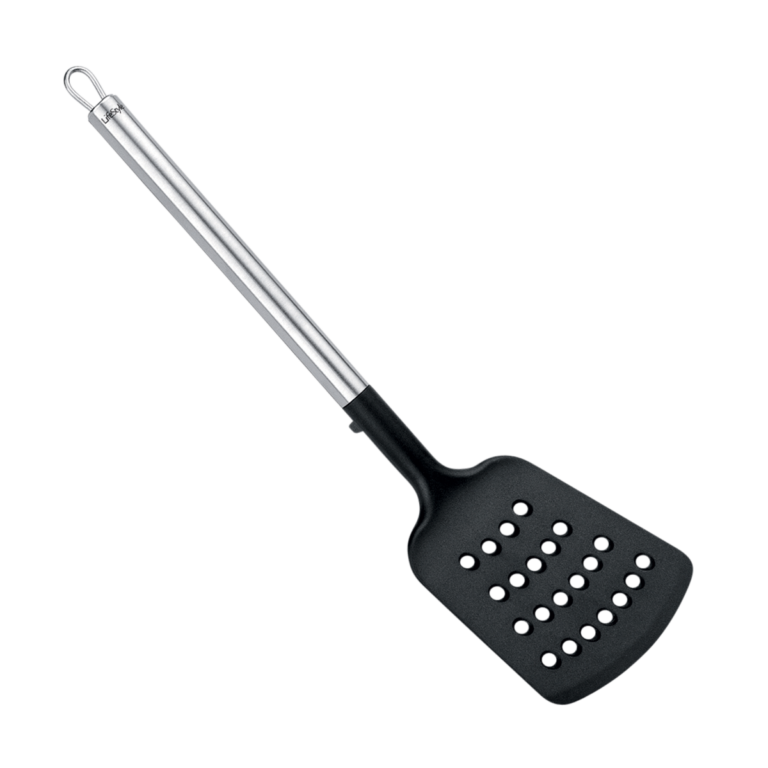 Juego de utensilios de nylon lifestyle Maroño de nylon y acero inoxidable compuesto por paleta, espumadera, espátula, cucharón, cazo y cuchara espagueti