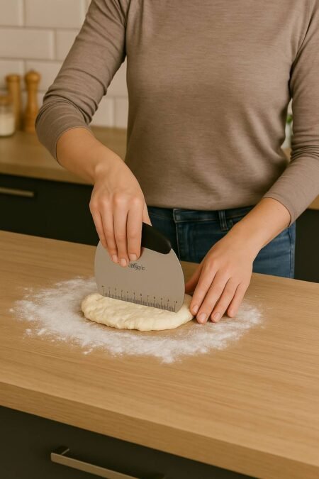 Cortador de masas profesional LifeStyle de acero inoxidable con escala de medición para panadería y repostería - GarHome.