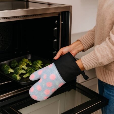 Guante de horno LifeStyle con palma de silicona antideslizante y protección textil para muñeca resistente al calor - GarHome.