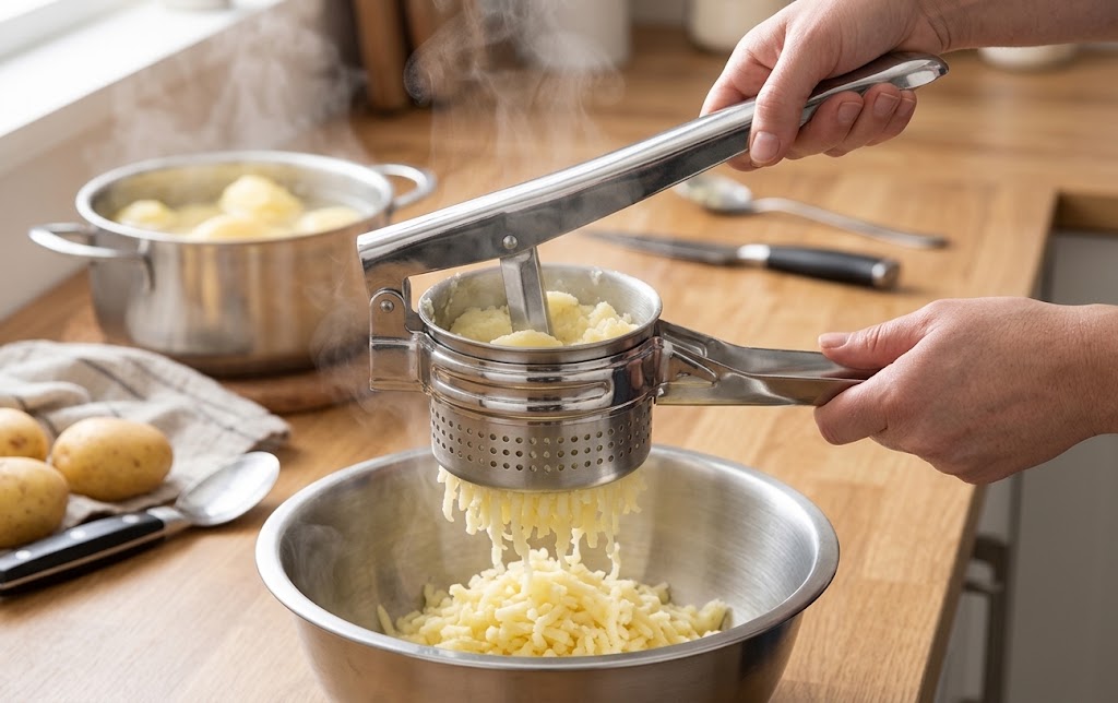 Prensador Patatas Desmontable - Pasapurés de Acero Inoxidable con Sistema de Fácil Limpieza - Imagen 3