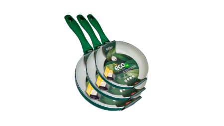 Lotes ahorro de 3 sartenes cerámicas LifeStyle libres de tóxicos especial inducción medidas 18-22-26cm y 22-26-30cm - GarHome.