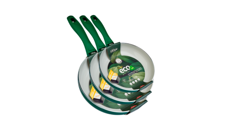 Lotes ahorro de 3 sartenes cerámicas LifeStyle libres de tóxicos especial inducción medidas 18-22-26cm y 22-26-30cm - GarHome.