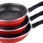 Lotes ahorro de 3 sartenes Magefesa K2 rojo de acero esmaltado vitrificado especial inducción en 5 medidas combinadas - GarHome.