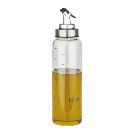 Dispensador de aceite de borosilicato LifeStyle de 300 ml con sistema antigoteo y diseño transparente en cocina - GarHome.