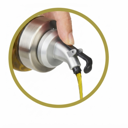 Dispensador de aceite de borosilicato LifeStyle de 300 ml con sistema antigoteo y diseño transparente en cocina - GarHome.