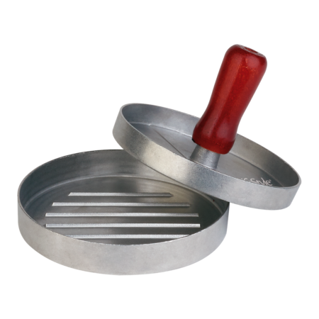 prensa para hamburguesas LifeStyle de aluminio fundido antiadherente con diseño circular