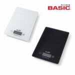 Báscula de cocina digital Home Basic de vidrio templado con pantalla LCD y funciones de pesaje
